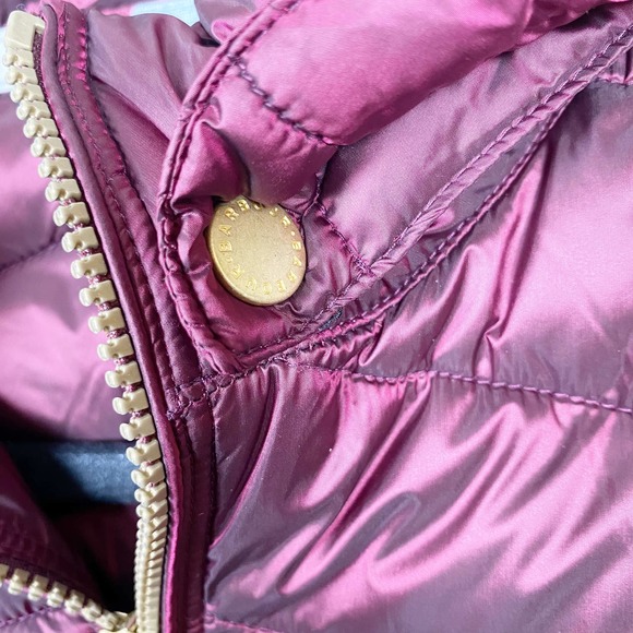BARBOUR Ailith Berry Pink Gold Quilt Vegan Sustainable Puffer Jacket Size 4 - Picture 8 of 13